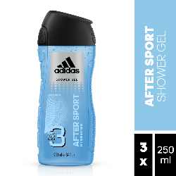 Adidas After Sport 3in1 250 ml Gel douche Hommes Corps et cheveux