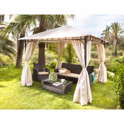 Carrefour Home Gazebo Con Tende Ecru 3x3 - Vue supplémentaire 2