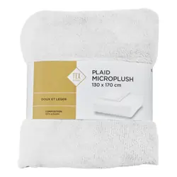 Tex 3610883613487 plaid 130 x 170 cm Polyester Blanc