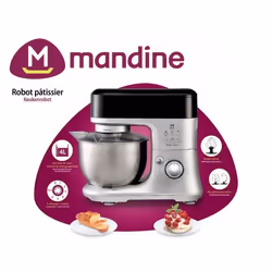 Mandine MSM650B-17 mixeur Robot mixer 650 W Noir, Argent - Vue supplémentaire 2