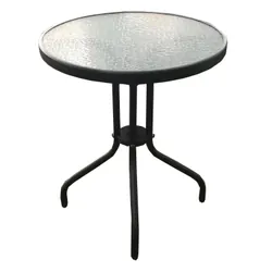 Hyba GD81882 table de jardin Noir, Transparent Forme arrondie