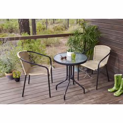 Hyba GD81882 table de jardin Noir, Transparent Forme arrondie - Vue supplémentaire 2