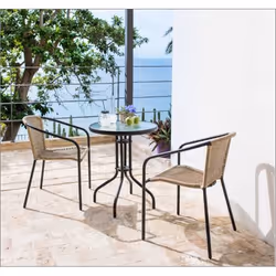 Hyba GD81882 table de jardin Noir, Transparent Forme arrondie - Vue supplémentaire 3