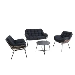 Hyba Siena ensemble de meubles de jardin Noir