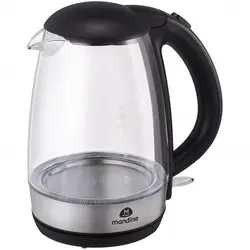 Mandine MWK2200CL-20 bouilloire 1,7 L 2200 W Noir, Argent, Transparent