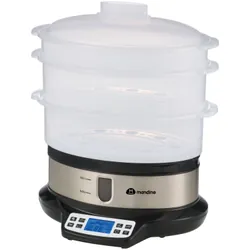 Mandine MFS09-20 cuiseur vapeur 3 Nombre de paniers Comptoir 800 W Noir, Acier inoxydable