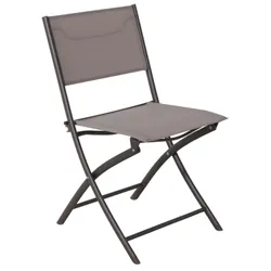 Hyba 3616473136442 chaise d'extérieur Dîner Siège respirant Dossier grillagé Tissu, Acier Marron