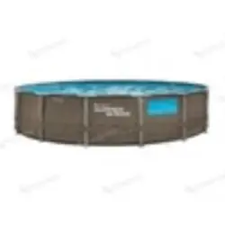 Carrefour 3616474757028 piscine hors sol Rond Bleu, Bois