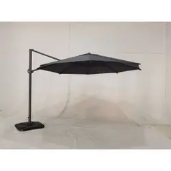 Hyba 3616474787995 parasol de terrasse Parasol d'aire de jeux cantilever Rond Gris