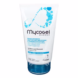 Bailleul-Biorga Mycogel Gel Nettoyant Moussant 150 ml est un gel recommandé pour nettoyer le visage, le corps, le cuir chevel ...