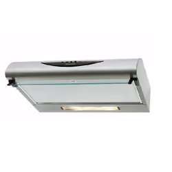 Brandt AC500XF1, 380 m³/h, recirculation, 45 dB, Semi-intégrée (semi-encastrée), Argent, Boutons