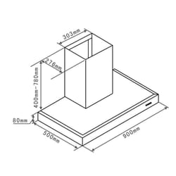 Brandt AD1519X hotte Monté au mur Acier inoxydable 648 m³/h C