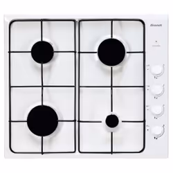 Brandt BPE6410W, Noir, Blanc, Intégré, Gaz, Acier inoxydable, 4 zone(s), 4 zone(s)