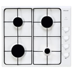 Brandt BPE6410W plaque Noir, Blanc Intégré Gaz 4 zones