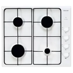 Brandt BPE6410W plaque Noir, Blanc Intégré Gaz 4 zones