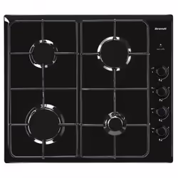 Brandt BPE6410B, Noir, Intégré, Gaz, 4 zone(s), 4 zone(s), Régulier