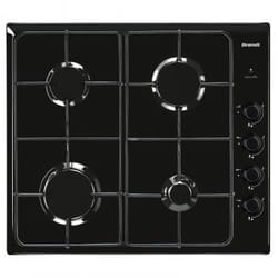 Brandt BPE6410B plaque Noir Intégré Gaz 4 zones