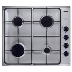 Brandt BPE6410X plaque Noir, Acier inoxydable Intégré Gaz 4 zones