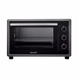 Four électrique pose libre • 42 litres • 1800 W • 5 modes de cuisson • Grill • Chaleur tournante • Convection • 3 molettes rotatives • Porte double vitrage • Aluminium et métal • 62.8 x 44.5 x 42.4 cm
