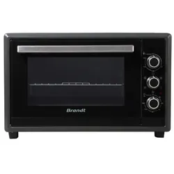 Brandt FC55MUB - Four électrique pose libre, 55 L, 2200 W (gril 1650 W), 5 modes, chaleur tournante, tournebroche, décongélation, minuterie 120 min, thermostat 240°C, noir