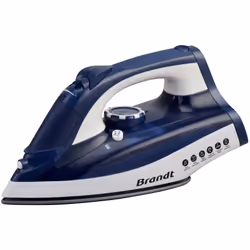 Fer à repasser vapeur BRANDT - sole en céramique - Puissance max: 2200 W  Longeur de cable: 1.92 m - Tension: 220-240 V - Fré ...