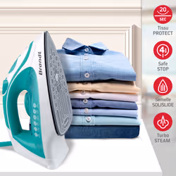 Brandt BFV10G fer à repasser Fer à vapeur Semelle en céramique 2200 W Vert, Blanc