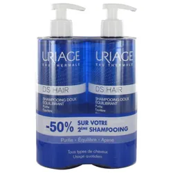 Uriage DS HAIR Shampoing Doux Équilibrant Lot de 2 x 500 ml
