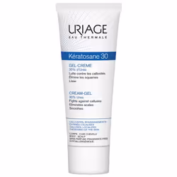 Éliminez toutes les zones rugueuses désagréables de votre corps. Le gel-crème adoucissant Uriage Kératosane 30 à forte concen ...