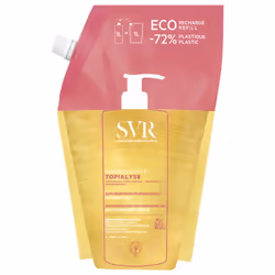 SVR Topialyse Huile Lavante Éco-Recharge 1 L est une huile lavante anti-irritation relipidante 24H pour le visage, le corps, ...