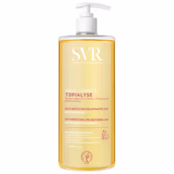 SVR Topialyse Huile Lavante 1 L est une huile lavante anti-irritation relipidante 24H pour le visage, le corps, les cheveux e ...