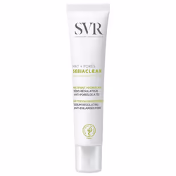 SVR Sebiaclear Mat+Pores 40 ml est un soin matifiant sébo-régulateur haute tolérance qui permet de lutter contre les pores di ...