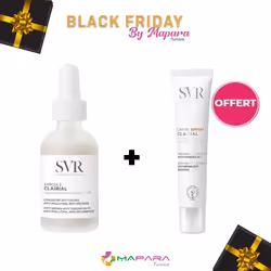SVR Duo Clairial anti taches qui combine le sérum Clairial Concentre Anti-Taches et Clairial Crème Solaire Anti-Taches SPF50+ ...