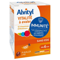 Vitalité à Avaler 40 Comprimés Goût Chocolat Dès 6 Ans Alvityl