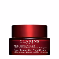 Clarins Super Restorative Night Cream, Crème de nuit, Femmes, Tous types de peau, Decollete, Visage, Cou, Anti-dessèchement,  ...