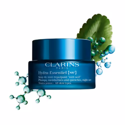 Clarins Hydra-Essentiel [HA²], Crème de nuit, Femmes, Tous types de peau, Visage, Hydratant, Pulpant, Rafraîchissant, 50 ml