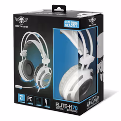 Spirit of Gamer Elite-H70 Casque Avec fil Arceau Jouer Blanc - Vue supplémentaire 8