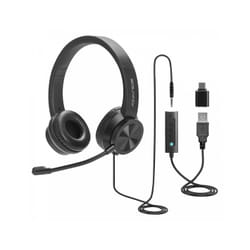 ADVANCE MIC-U750 écouteur/casque Avec fil Arceau Bureau/Centre d'appels USB Type-C / USB Type-A Noir