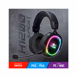 Spirit of Gamer XPERT H1200 WIRELESS Casque Avec fil &sans fil Arceau Jouer Bluetooth Noir