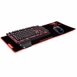 Spirit of Gamer Skull Spirit XXL Tapis de souris de jeu Noir, Rouge