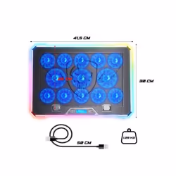 Spirit of Gamer AIRBLADE 1300 RGB système de refroidissement pour ordinateurs portables 43,2 cm (17") Noir - Vue supplémentaire 2
