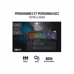 Spirit of Gamer PRO-K7 clavier USB AZERTY Français Noir - Vue supplémentaire 4