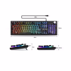 Spirit of Gamer PRO-K7 clavier USB AZERTY Français Noir - Vue supplémentaire 5