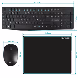 ADVANCE ELITE COMBO clavier RF sans fil QZERTY Français Noir - Vue supplémentaire 9