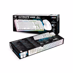 Spirit of Gamer CLS-MK600WT clavier Souris incluse USB AZERTY Anglais Blanc