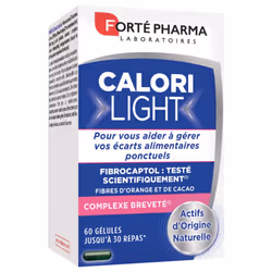 Forté Pharma CaloriLight 60 Gélules est un complément alimentaire destiné aux personnes gourmandes souhaitant se faire plaisi ...