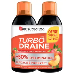 Forté Pharma TurboDraine Minceur Lot de 2 x 500 ml - Goût : Thé Vert/Pêche
