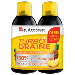 Forté Pharma TurboDraine Minceur Lot de 2 x 500 ml - Goût : Ananas