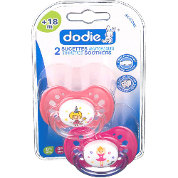 Dodie Sucette Anatomique Silicone Duo Fille +18 Mois