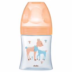 Dodie Biberon Verre Sensation+ 150 ml Débit 1 0-6 Mois - Modèle : Biches est un biberon qui possède une tétine plate anti-col ...
