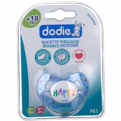 Développée avec des experts, Dodie Sucette Physiologique Silicone 18 Mois et + N°P61 - Modèle : Happy répond au réflexe natur ...